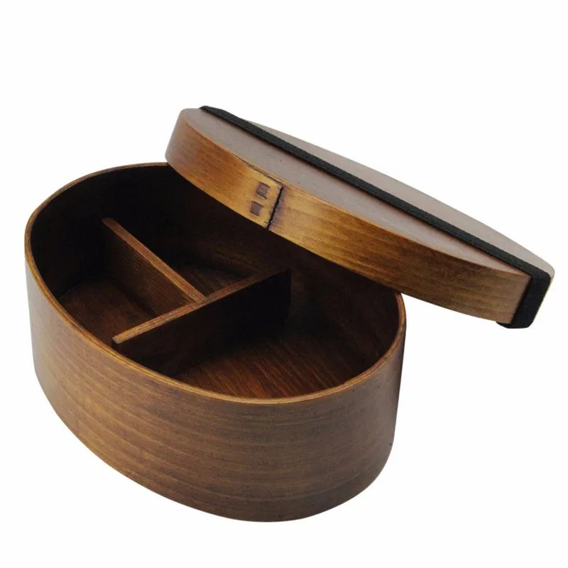 Japanese Style Wooden Bento Lunch Box For Food Fruit Sushi Bento Box Bowl Reusable Picnic Food Container