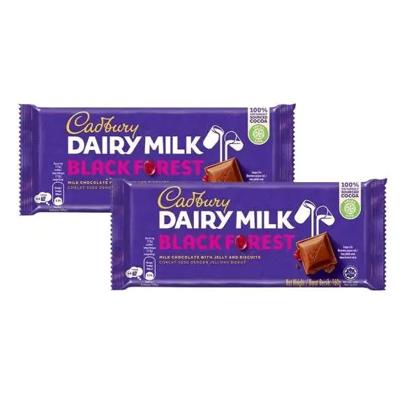 Preferred Wholesales Supplier Dairy Milk Chocolate Confectionery Black Forest 160g Chocolate Candy Malaysia Ready To Ship Stock