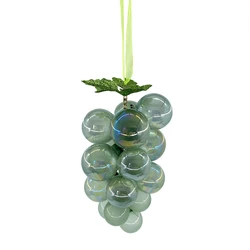 Wholesales Customized Colored 16cm Clear Glass Grape Bunches Ornament Harvest Fruits Thanksgiving Party Decoration