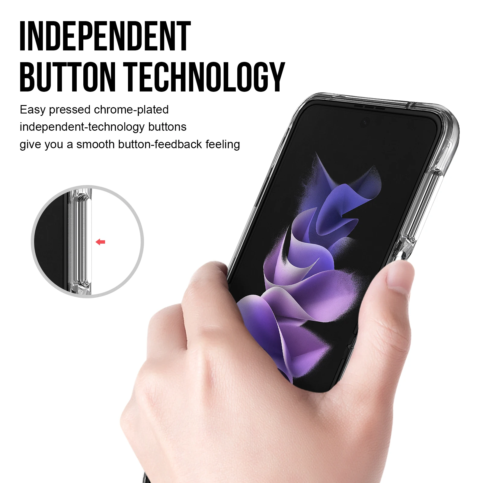 Чехол для Samsung Galaxy Z Flip 3 Ультратонкий Прозрачный жесткий мягкий чехол-бампер из поликарбоната и ТПУ Flip3 5G чехлы