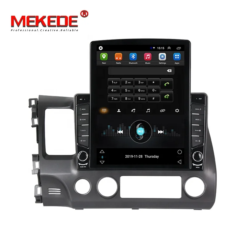 Tesla Vertical Android IPS+DSP 4G LTE Car Radio Video Player For Honda Civic 2006-2011 Car Stereo Audio Multimedia System no dvd