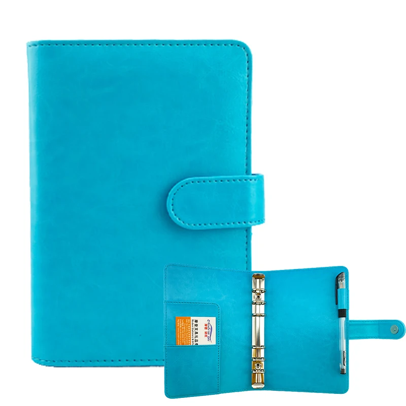 Modernqiu Custom A6 Leather Organizer Hardcover Notebook Diary 6 Ring Binder  Closed Magnets School Use Perfect Gift