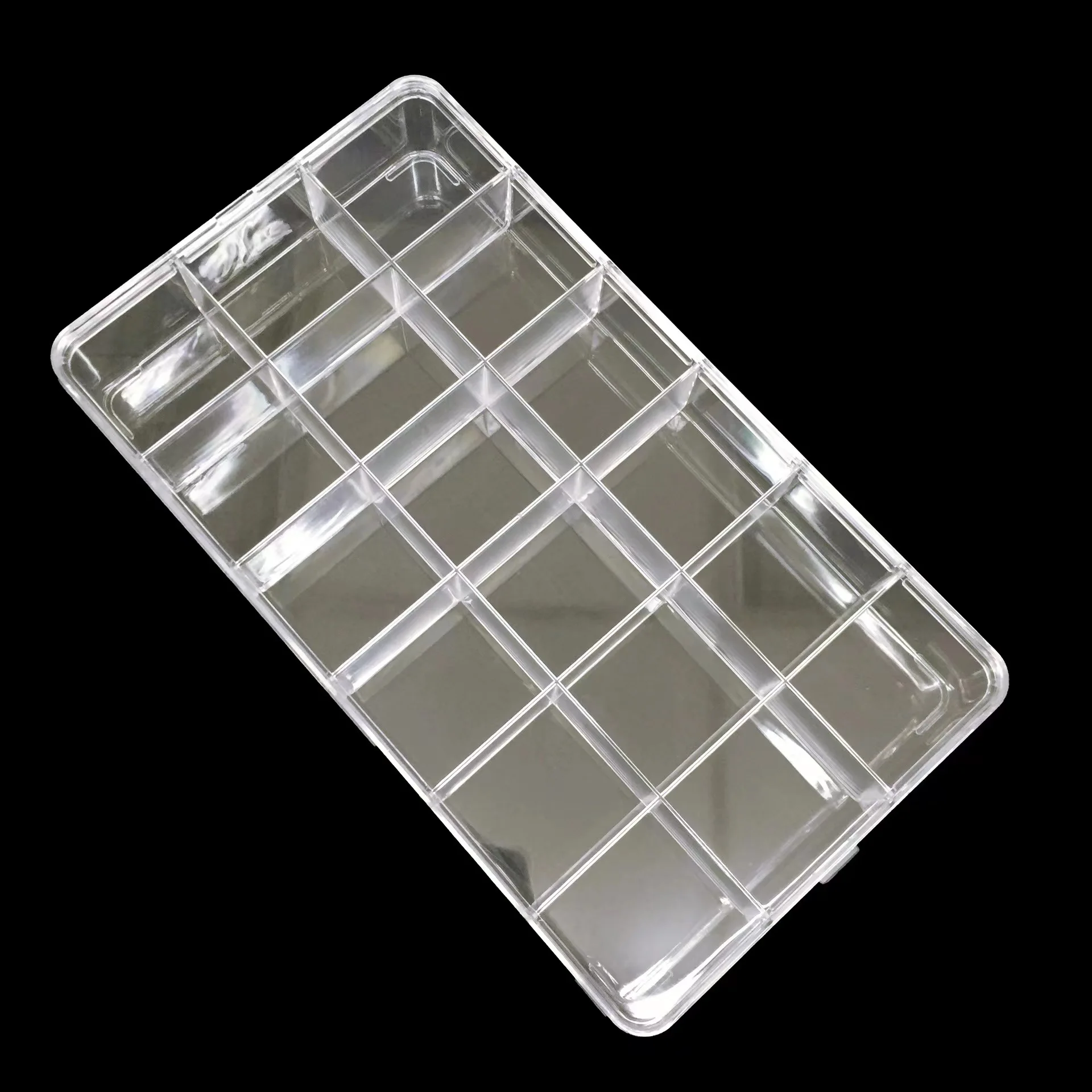 AEPB-18 18 Grids Acrylic Clear Plastic Organizer Box Storage Container with Dividers for Washi Tape,Jewelry,Beads Art DIY Crafts