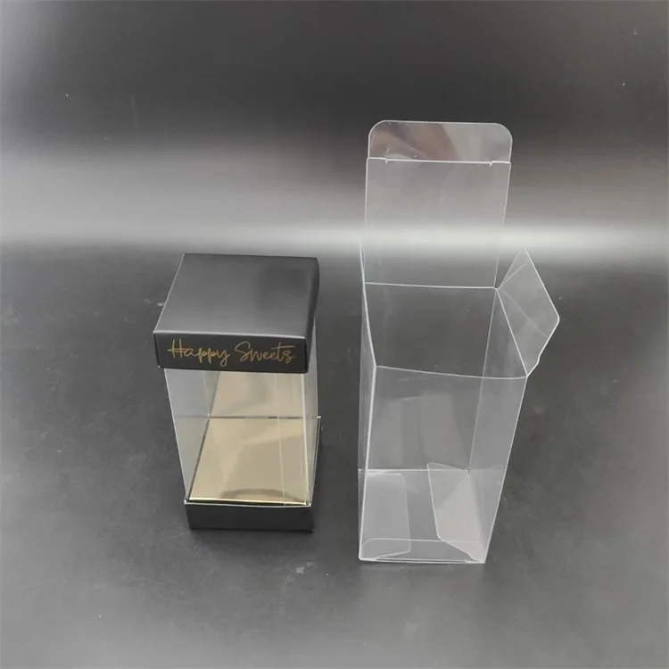 High quality custom folding transparent PET gift box with cardboard base for easter eggs packaging