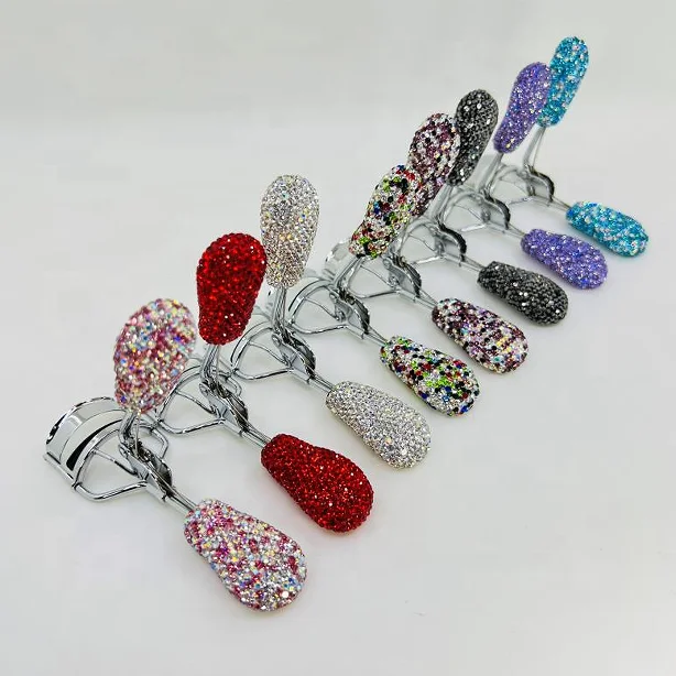 luxury diamond makeup tools bling lash curler shining rhinestone eyelash curler