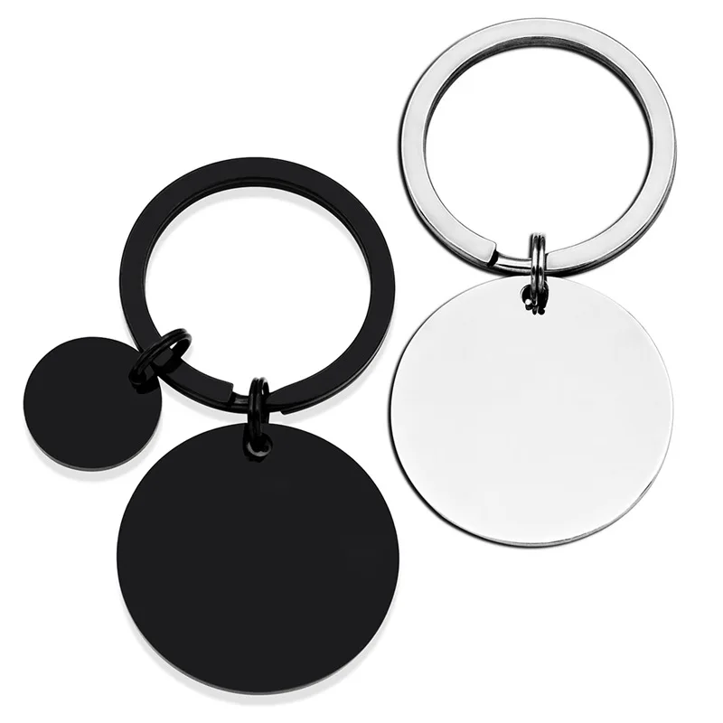 Sublimation Blanks Metal Keychain Personalized Engraving Metal Keychain Pet Name Tag Custom Logo Stainless Steel Key Chain