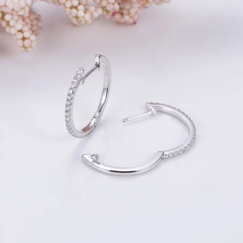 Mishang Fine Jewelry Lab Grown Diamond S925 Sterling Silver Hoop Earrings Customised Lab Diamond Stud Earrings