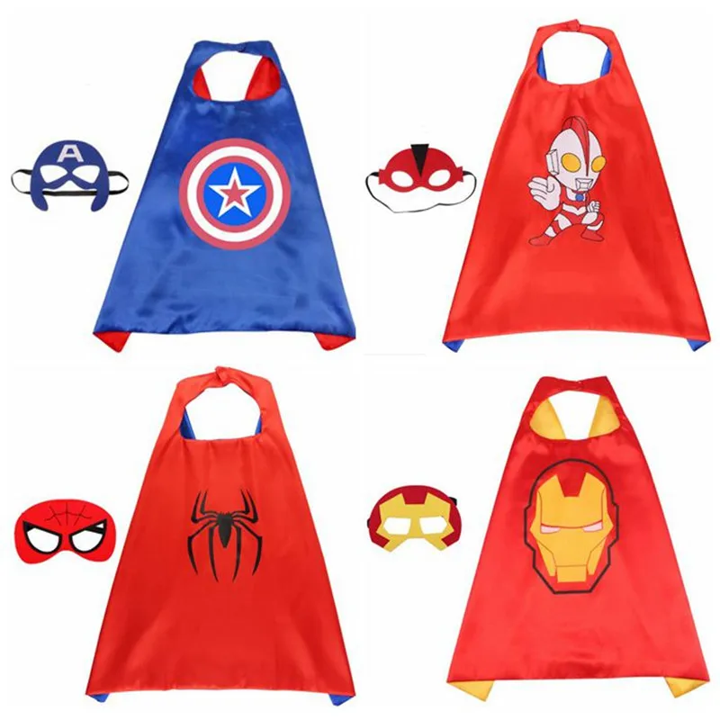 Wholesale Custom NEW Child Favorite Superhero Cosplay Kids Hero Cape Cloak Set Costume For Birthday Party
