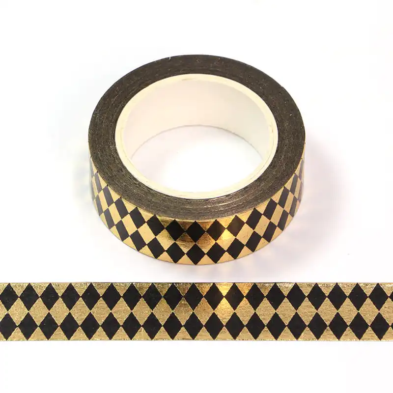 Gold Foil Box Sealing Washi Tape Custom Printed Gift Wrapping Tape