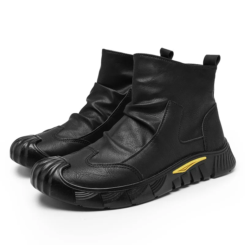 Martin Boots Mens High Top British Style Breathable Workwear Trendy Shoes Waterproof Leather Boots