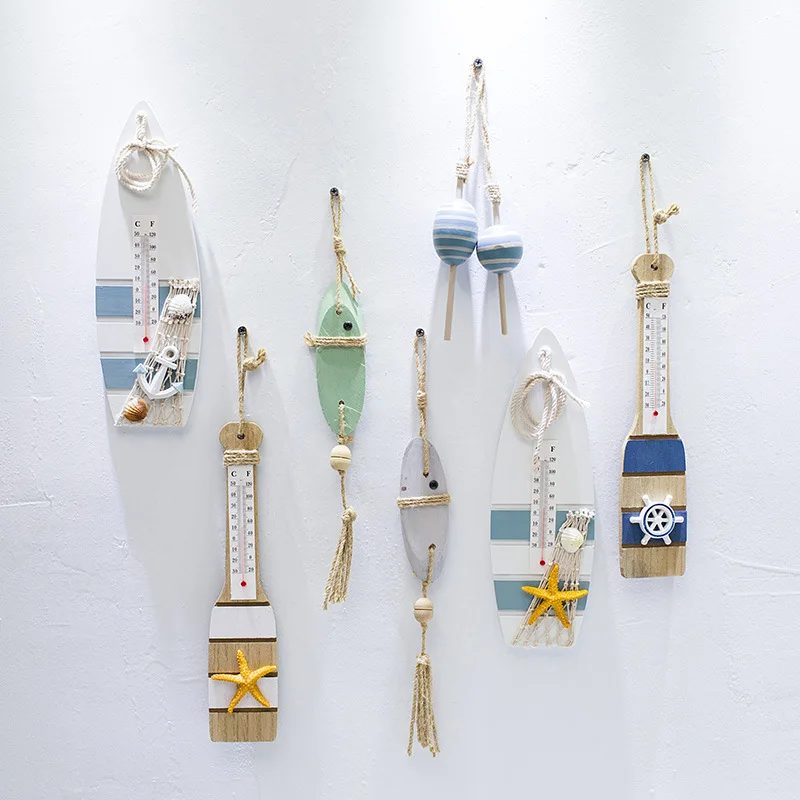 Mediterranean Style Home background Wall Hanging  Decorative Pendant Kindergarten Lighthouse Sailing Boat Wooden art