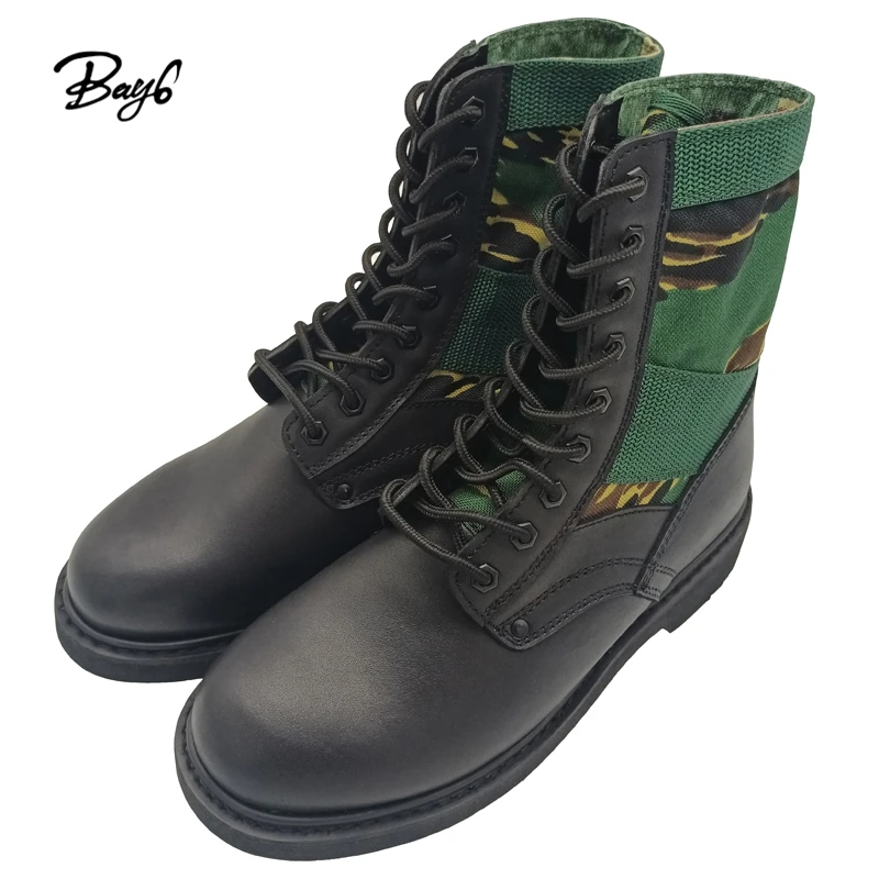 Мужские походные ботинки Goodyear из натуральной кожи с противоскользящей резиновой подошвой зеленого цвета