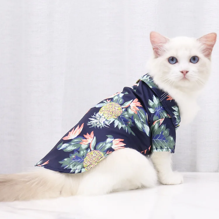 Fashion Summer Hawaiian Style Leisure Small Large Dog Pet Cat Shirt Clothes