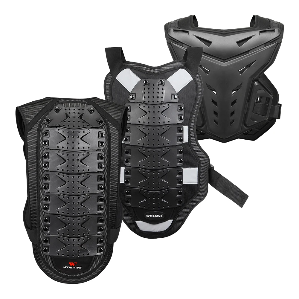 WOSAWE Adult Motorcycle Dirt Bike Body Armor Protective Gear Chest Back Protector Protection Vest for Motocross Skating