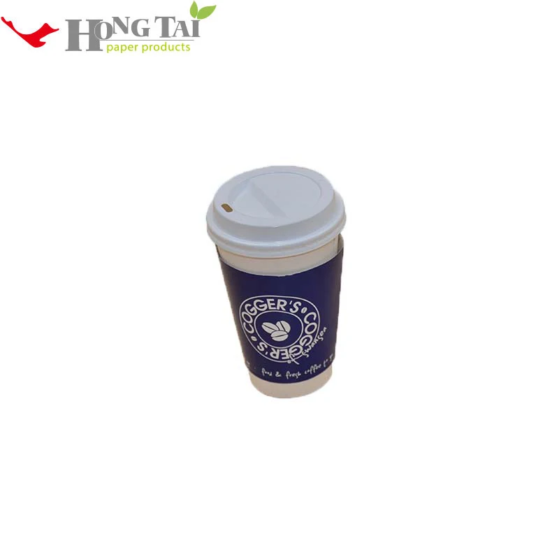 
Wholesale Black Disposable Custom Ripple Paper Coffee Cup for Hot Drinks 
