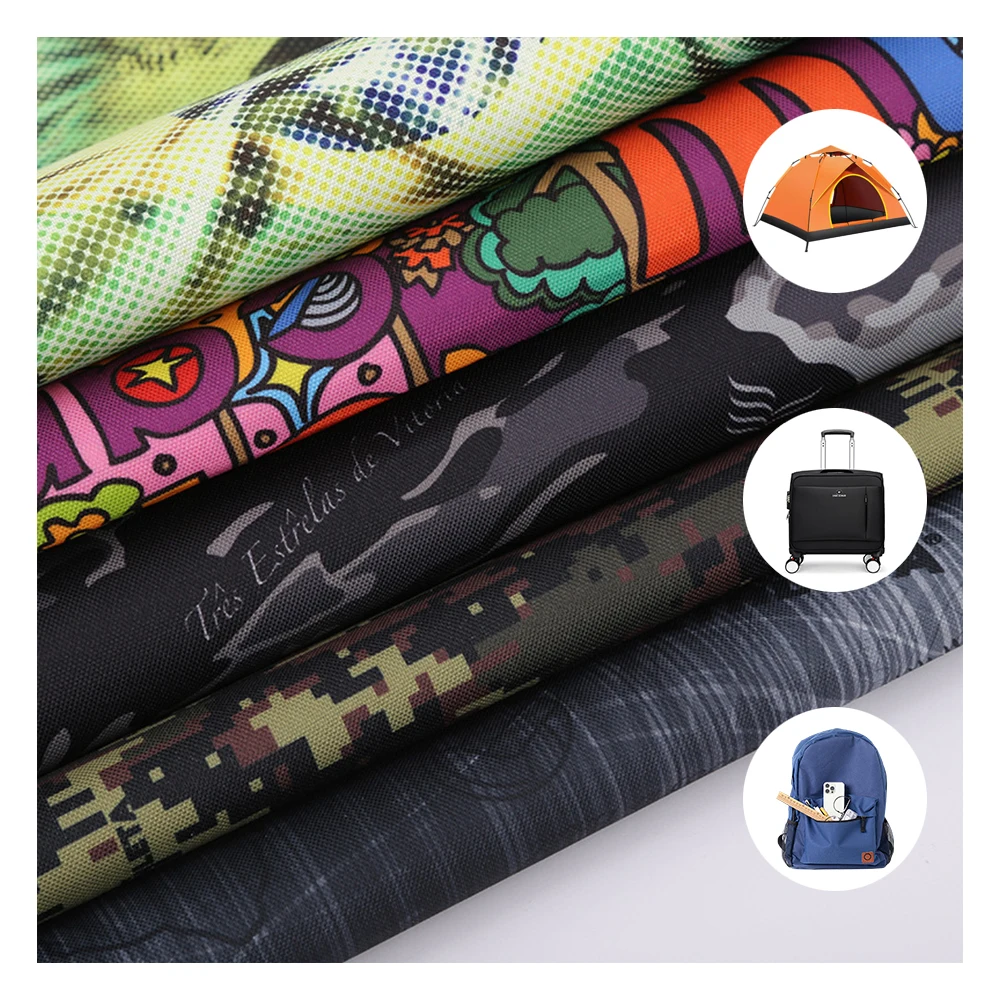 Custom oxford printing polyester waterproof PVC PU coated 210D 300D 900D digital printed 600D oxford fabric