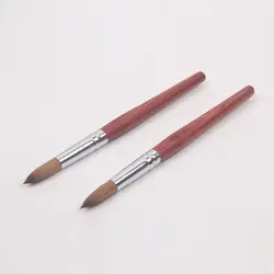 Wooden handle nail art brush very hot sale design pure kolinsky hair round shape nail pen brush