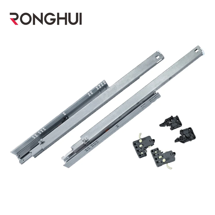 Ronghui 3-fold Hidden Press Rebound Concealed Kitchen Cabinet Slide Heavy Duty Drawer Slide