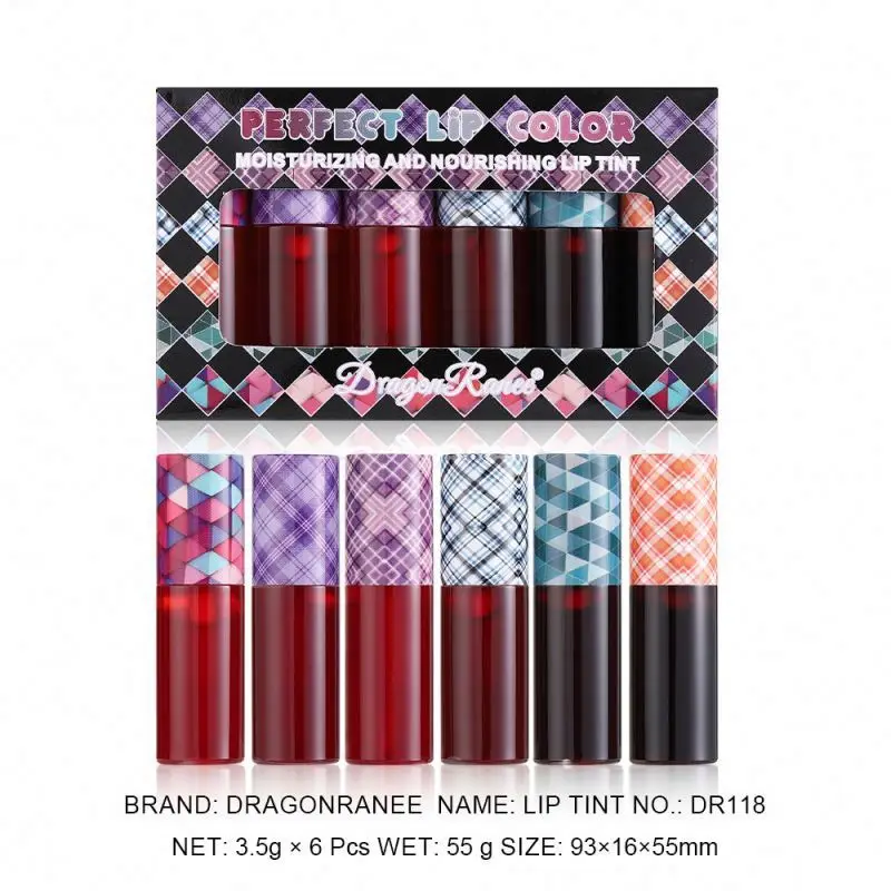 oem 6pcs  Transparent water colorless lip oil lipstick  moisturizing hydrating lip oil autumn and winter lip sets