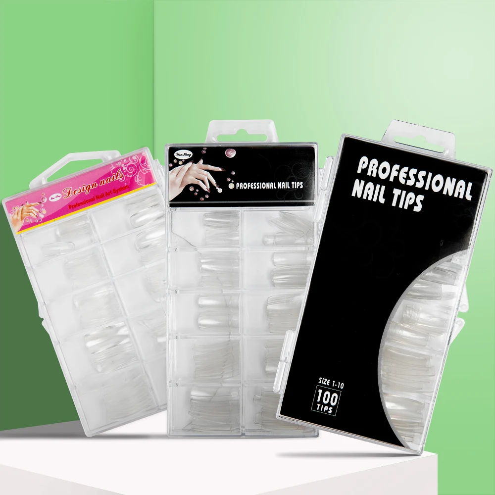 УФ-гель акриловые накладные ногти 100 шт. искусственные ногти 10 размеров разные цвета для полигеля