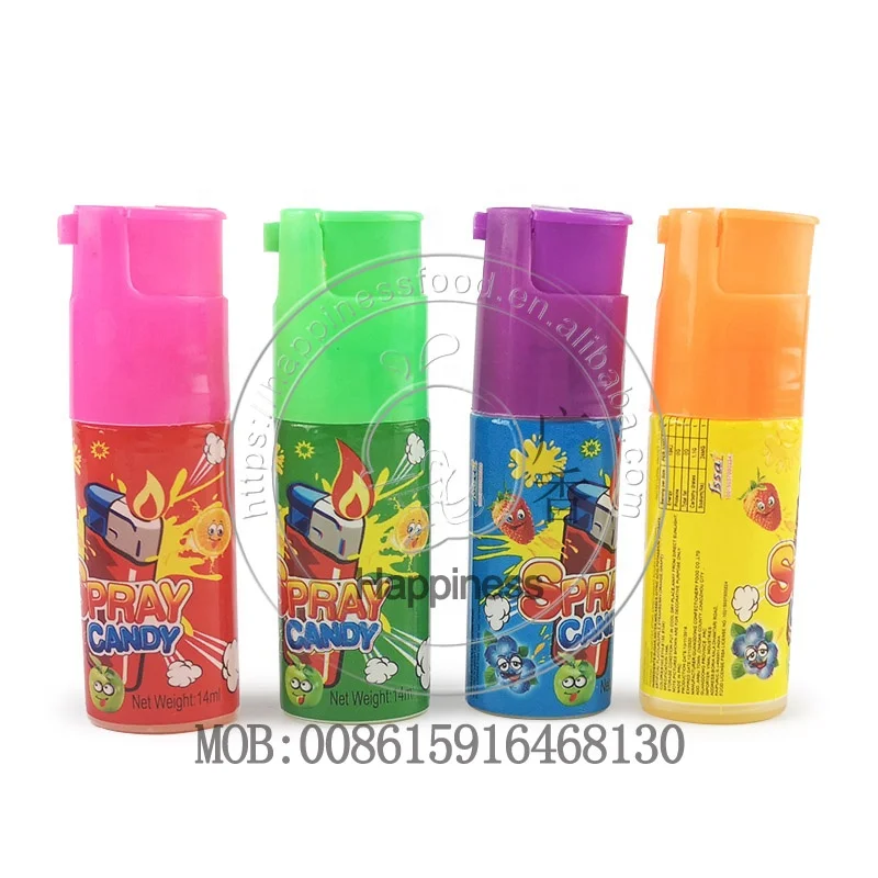 hot sale gas lighter shape fruity sour liquid spray candy