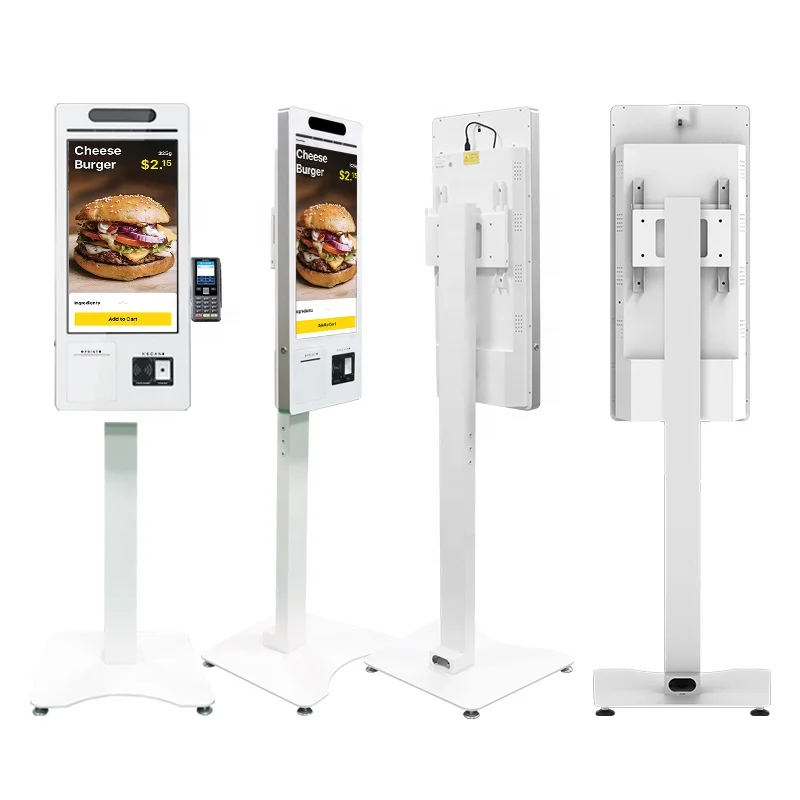 New Retail Intelligent Ordering Payment Self Service Touchscreen Checkout Kiosk For Mcdonalds/Pizza/Coffee/Hospital/Library
