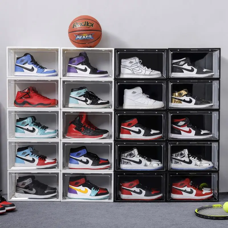 Пластиковый Премиум кейс для обуви Nike, акриловый прозрачный кейс для кроссовок, кейс для обуви, кейс для хранения, прозрачный кейс jordan под заказ, Штабелируемый