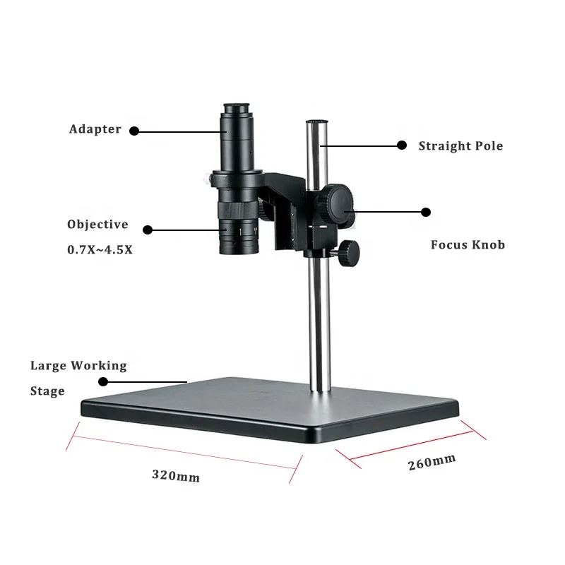 DTB Series Industrial Detecting Continuous Zoom Video Stereo Microscope Monocular Microscope