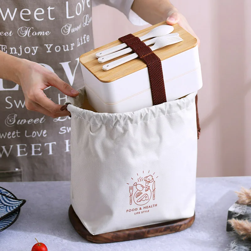 Double layer double wall lunch box for office  with bag Food Container Leak-Proof Microwave/Dishwasher Safe BPA free