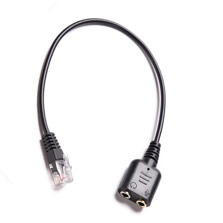 Dual Port 3.5mm to RJ9 controller  Audio Adapter Cable for telephone to headset  RJ9 cable