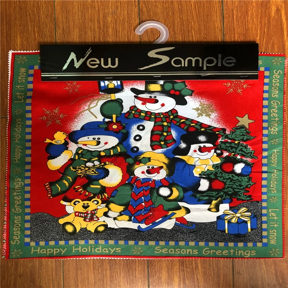 Рождественский тканевый мини-коврик, ткань с принтом снеговика и рождественской елки для мальчиков, дизайн для рождественских подушек, подушек и т. д.