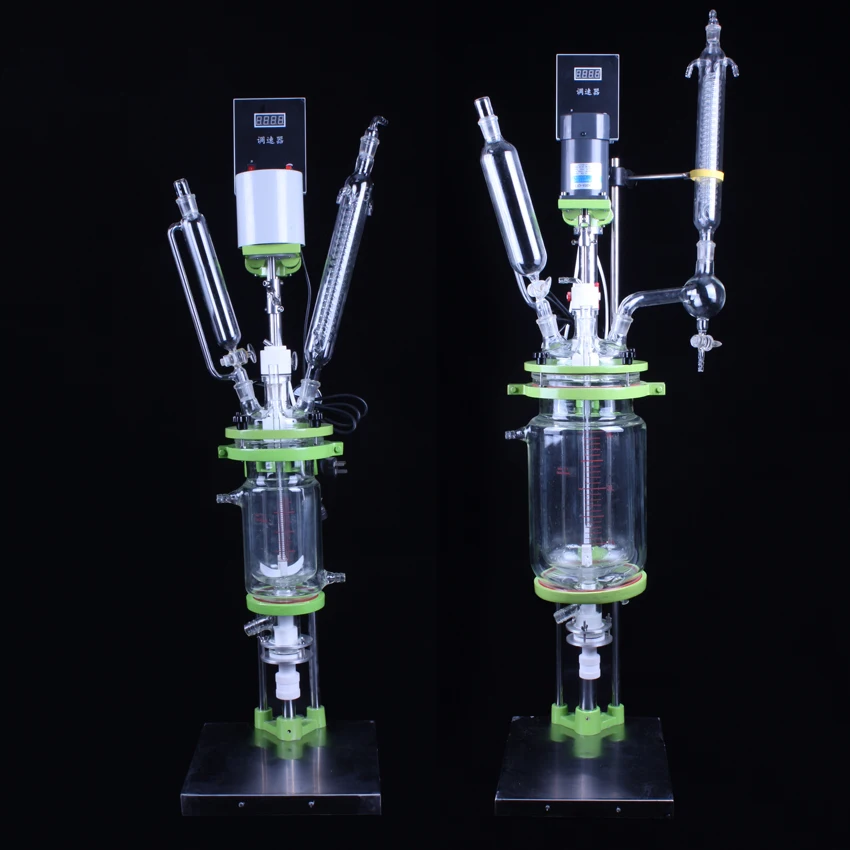 Benchtop Reactor Jacketed Glass Laboratory Chemical Reactor Types Double Walled Glass Reactor