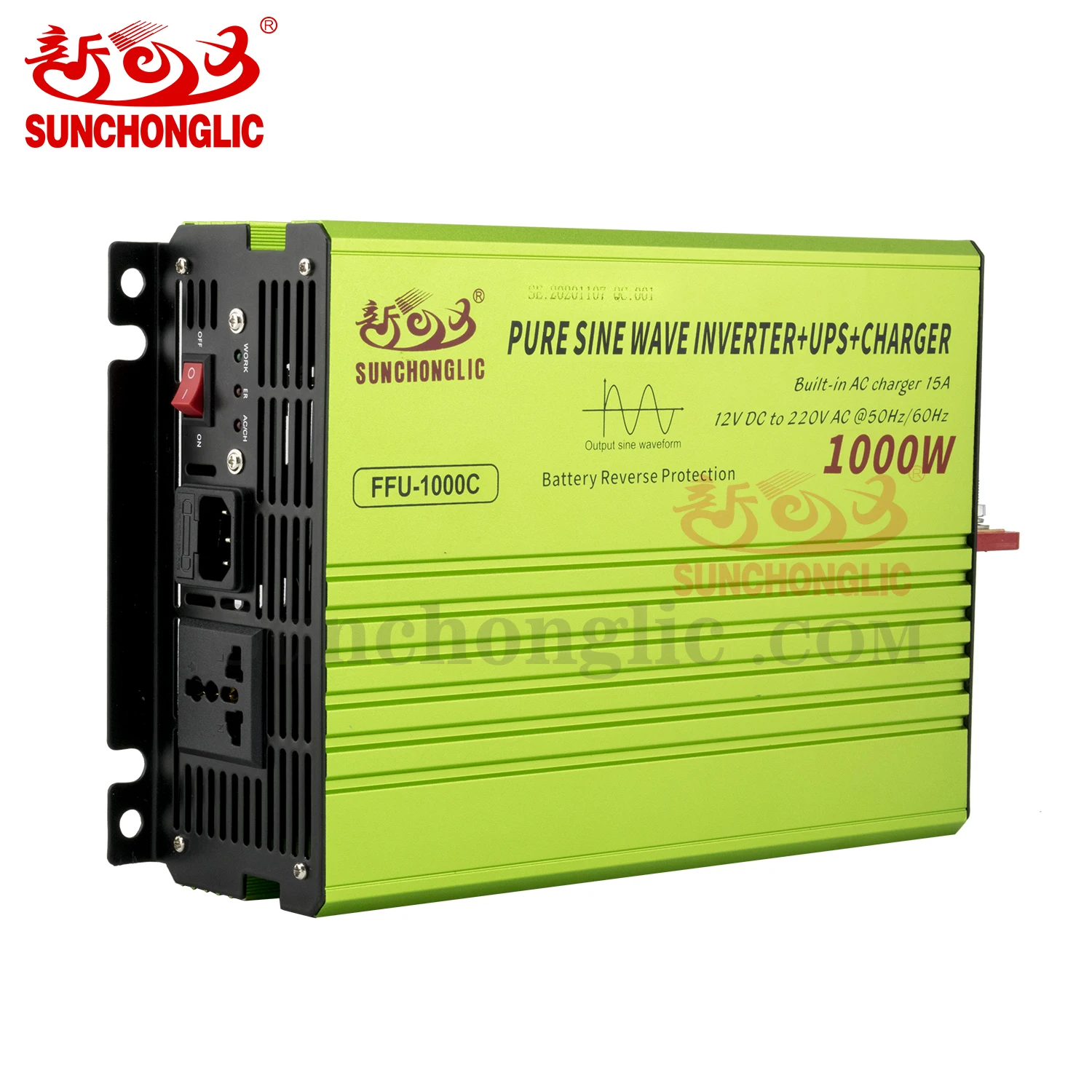Sunchonglic inverters for wholesale sale 12V 220V 1000w solar off grid pure sine wave ups power inverter with battery charger