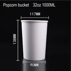 custom logo printed 32oz paper popcorn cup