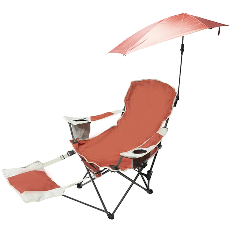 Factory Custom Heavy Duty Portable Folding 150kg Camping Chair Outdoor Beach Fishing Picnic Camp With umbrella SPF 50+
