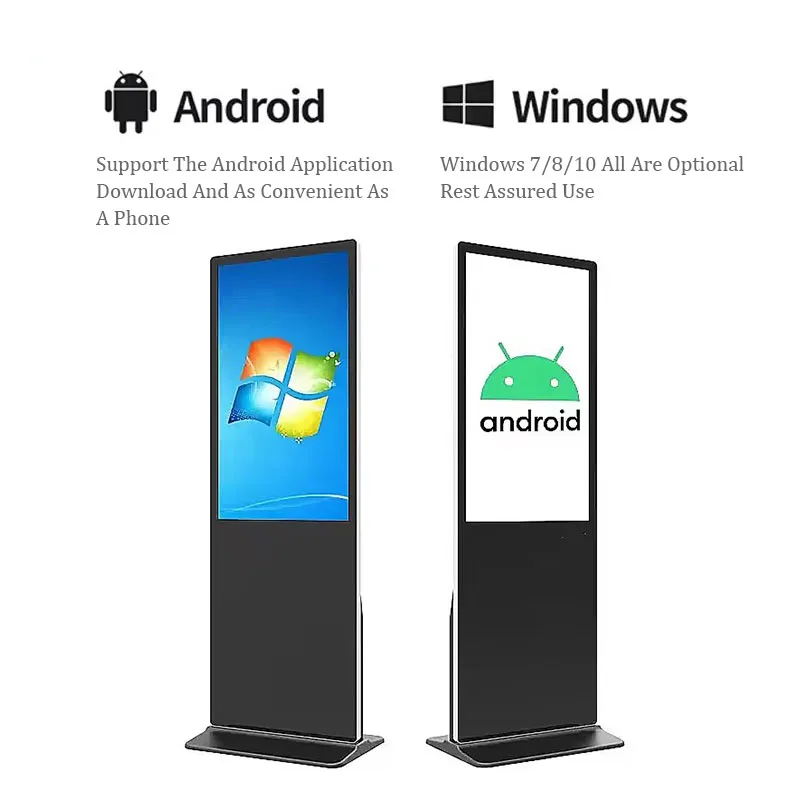 Multi-Size Windows Android floor standing indoor digital kiosk for Advertising Lcd Touch Screen Floor Standing Digital Signage