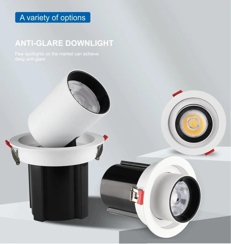 High quality Cob Embedded Ceiling Recessed adjustable beam angle Retrofit Down Light Projector Downlight