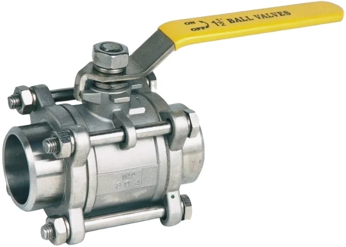 Factory Direct Sale Small Size DN10 stainless steel ss316 3pc ball valve BW butt weld  3pc Ball Valve