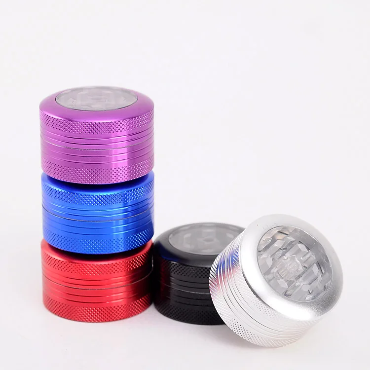 Metal Aluminum Alloy Custom Logo Design 2 Parts Tobacco Herb Grinder Wholesale Smoking Accessories