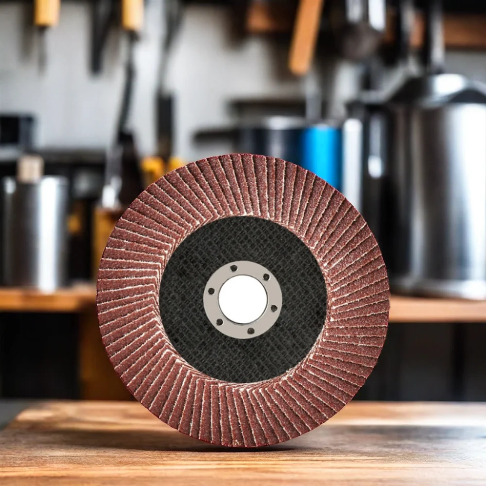 DELUN 4-Inch Brown Fused Aluminum Oxide Polishing Flap Wheels Diamond Abrasive Tools with High Efficiency & Durability