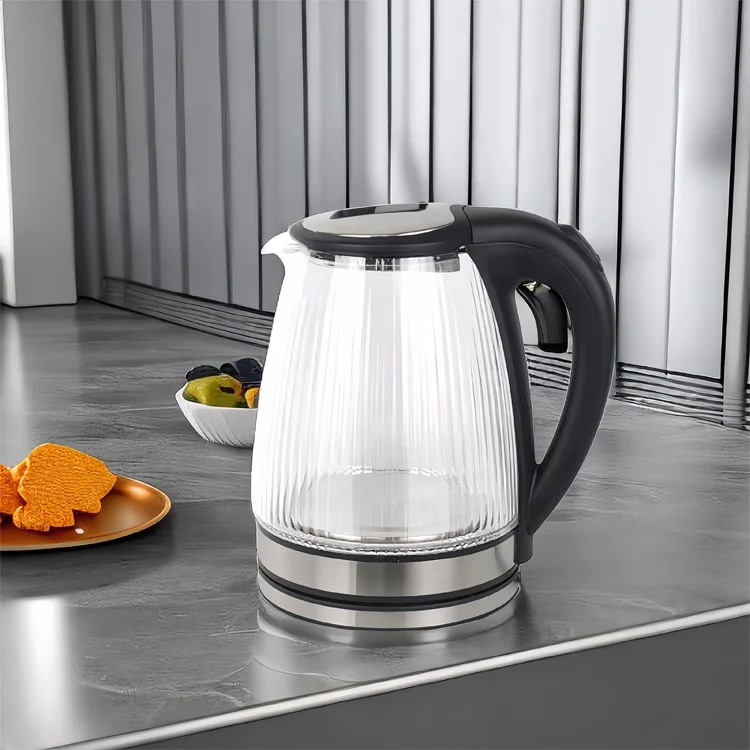 Home Appliance CE CB ROHS 1.8L Glass Electric Kettle  Blue Led Light Fast Home Appliance Teapot Electric Glass Cordless Kettle