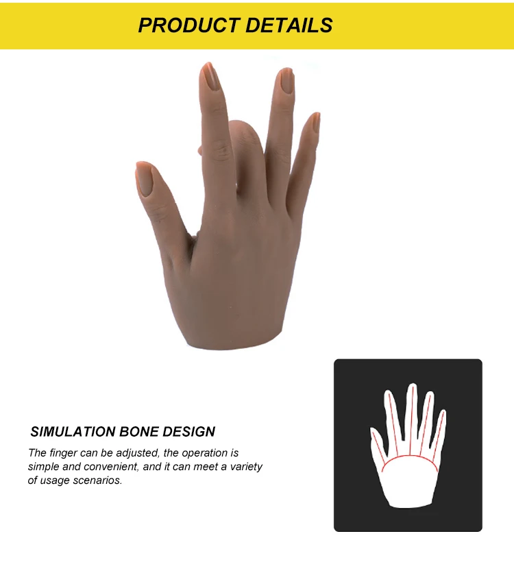 Тренировки искусства ногтя ручной жуткая Реалистичная силиконовая Стразы для ногтей для рук для обучения нанесению акрила практики