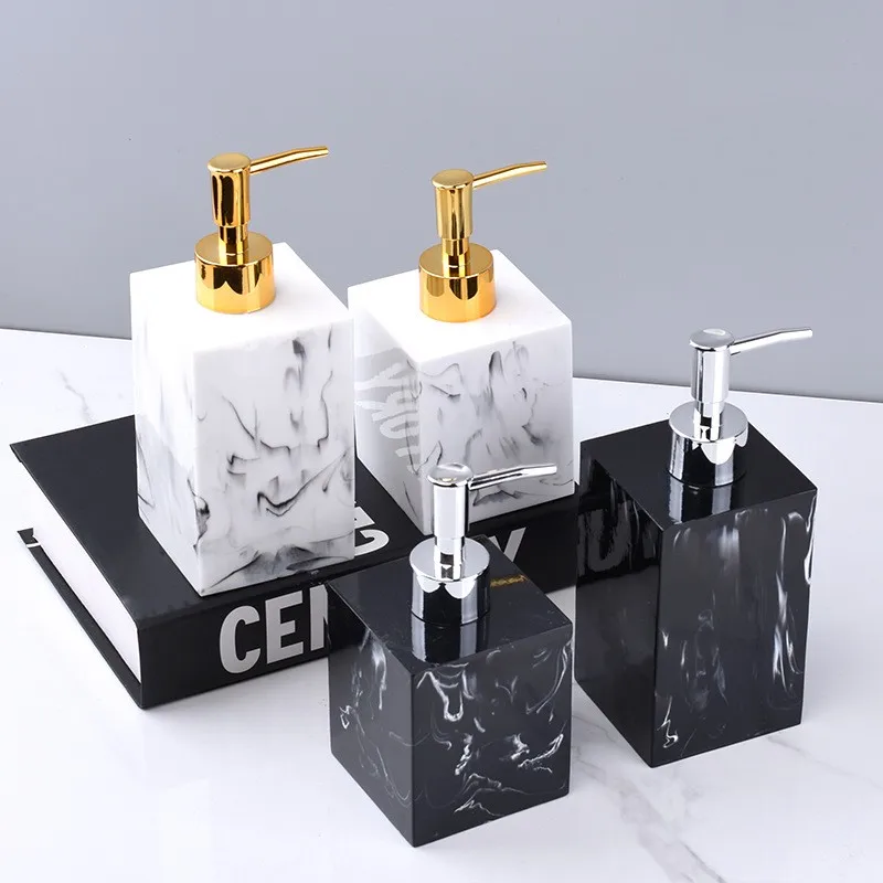 hotel black marble foam lotion bottle colored pump kitchen bathroom resin cosmetic hand foaming liquid soap dispenser  bottle