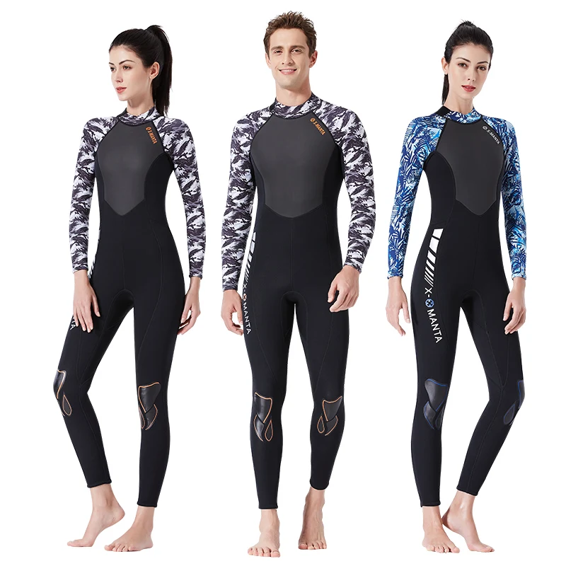 Men Women Neoprene Full Suits Cold Water Keep Warm Back Zip for Diving Surfing Swimming Wetsuits