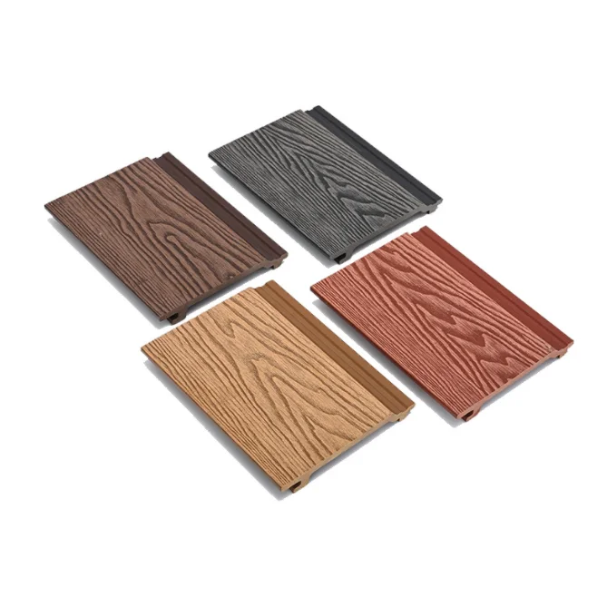 3d Wood Texture Deep Embossed Eco-Friendly Waterproof WPC Home Wall Tiles Plastic Cladding Panels Fireproof Outdoor
