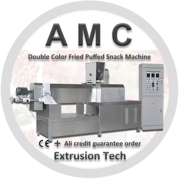 12 Years factory  Bi-color Snacks Food Machine crispy corn snacks making machine price