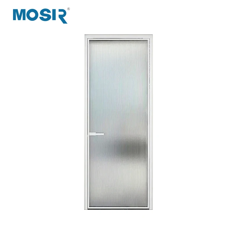Toilet Door Interior Decoration Quality Assurance Bathroom Flat Aluminum French Patio Swing Door Aluminum Profile Doors Glass