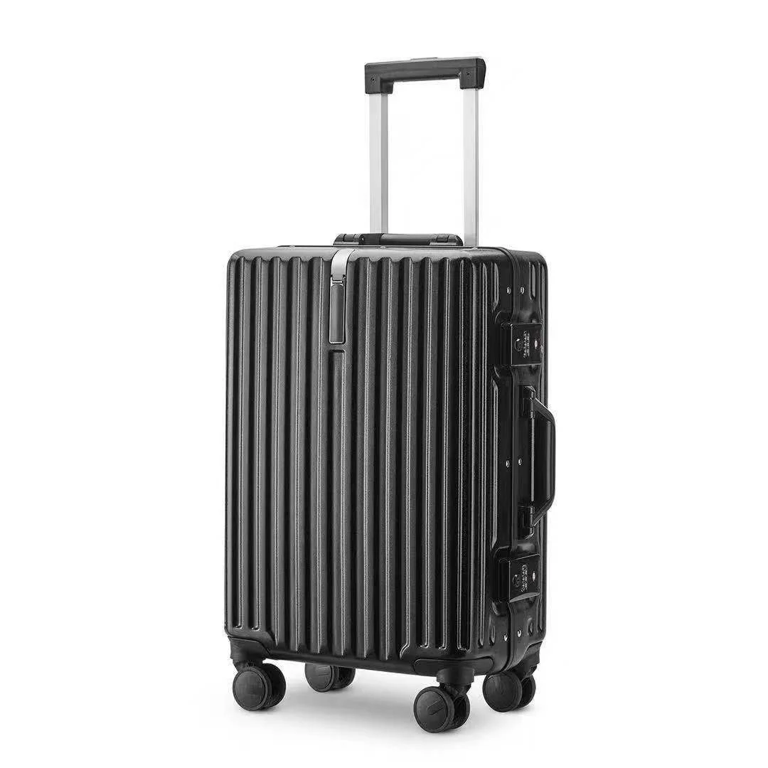 High quality hard shell 4 spinner wheels trolley valigia valises Retro black luggage sets carry on cabin suitcase set