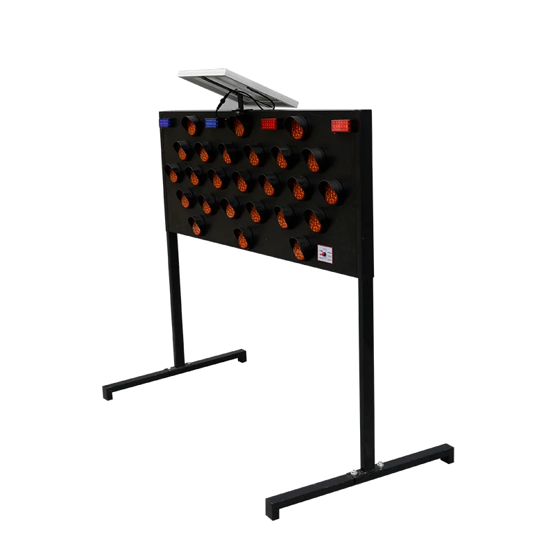 Solar Powered 25 lamps  led flashing arrow board for traffic construction control working area onsite maintain