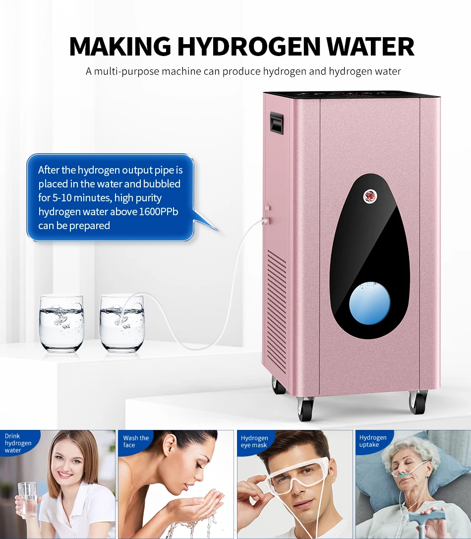 Suyzeko Wholesale New Factory SPE PEM Ionizer 99.996%  Hydrogen Inhalation Therapy Machine 3000ml